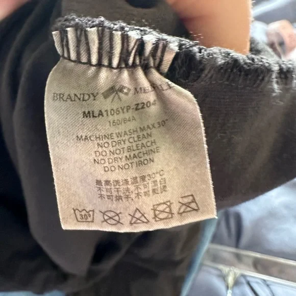 Brandy Melville Black Basics Neutral Cotton Cropped Polo Top size Small EUC - Picture 5 of 6